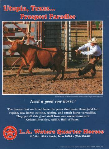 L.A. Waters Quarter Horses - AQHA Ads